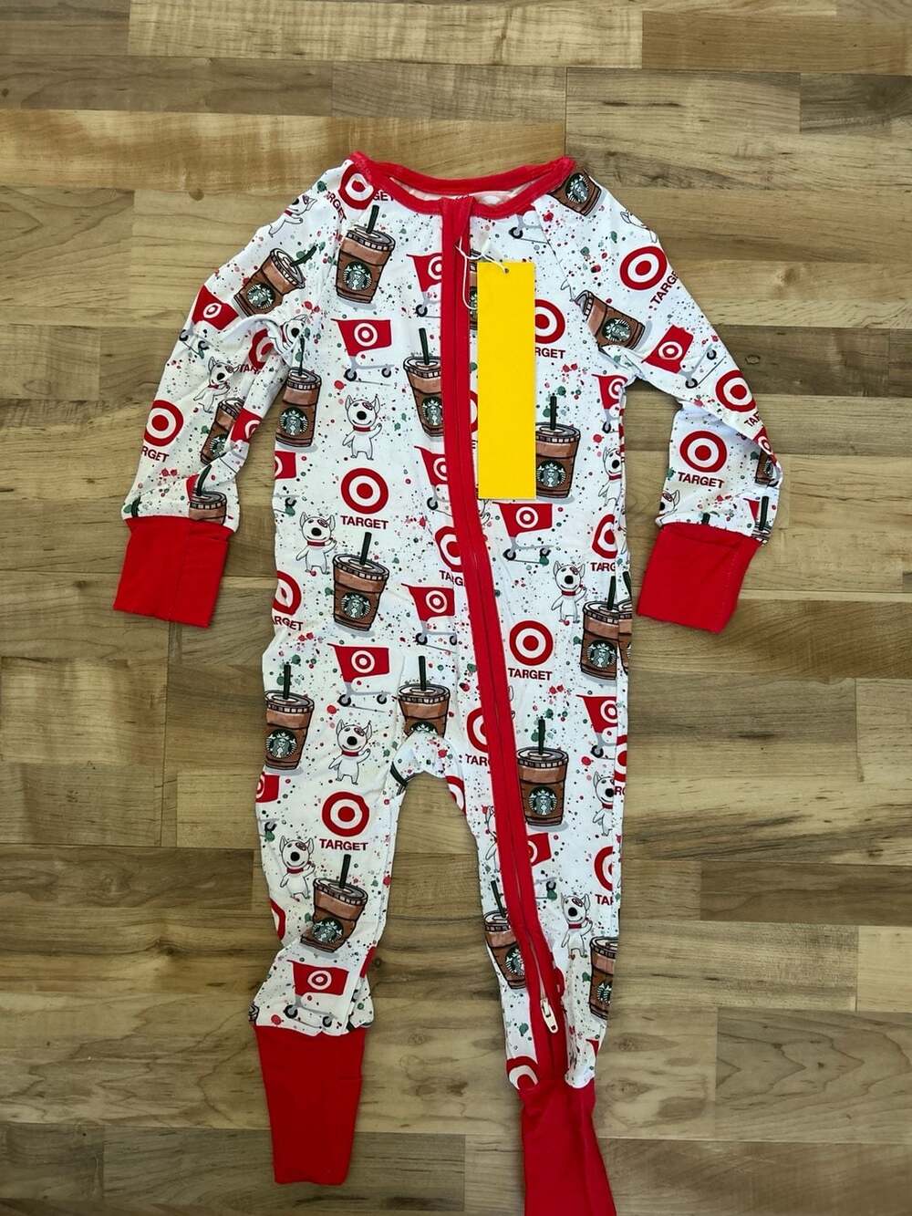 Gigi's Closet Target Starbucks Bullseye Bamboo Zippy Romper 12-18M